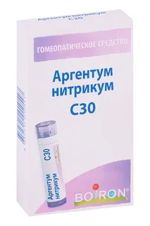Аргентум нитрикум 4 гр гранулы гомеопатические C30