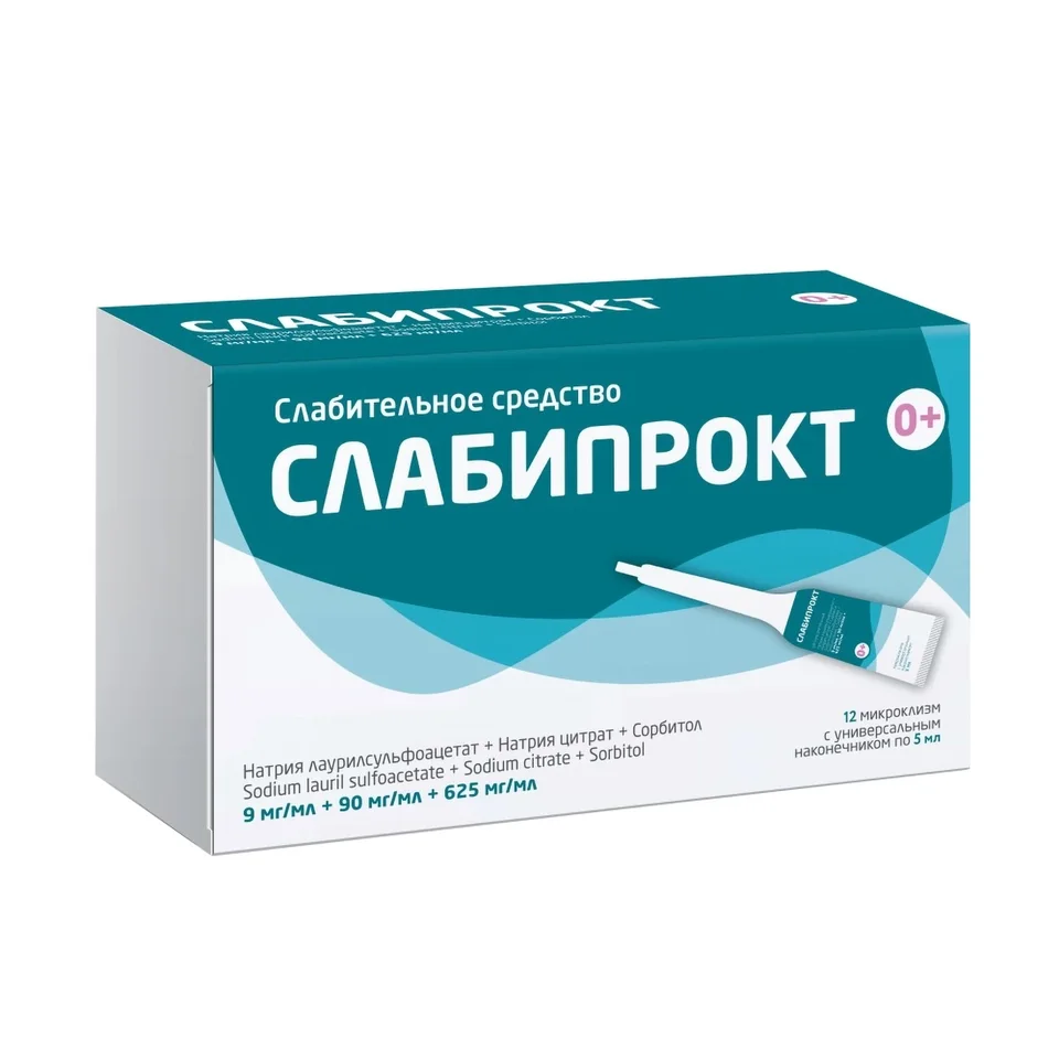 Слабипрокт микроклизма 9 мг 12 шт