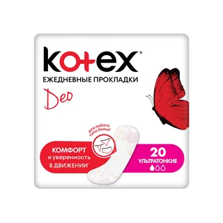 Котекс Прокладки Део Ежедневные Ультратонкие 20 шт