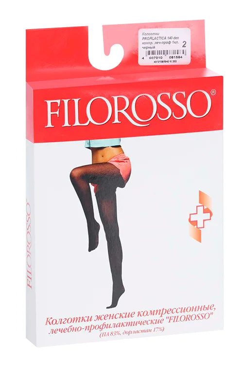 Колготки Filorosso Profilactica компресс лечеб-профилакт 140 den 1 класс черный р 2