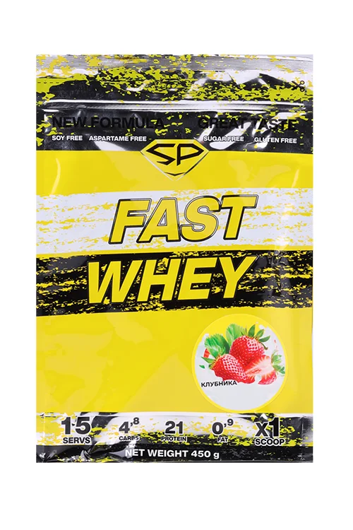 Протеин Steelpower Fast Whey сывороточный клубника, 450 г