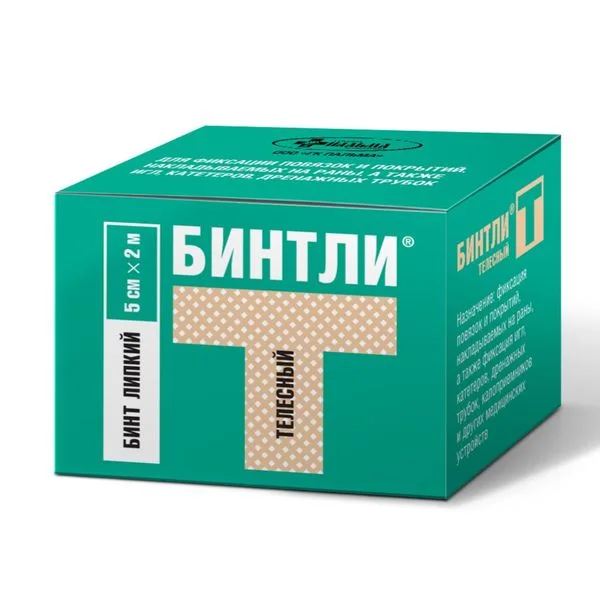 Бинтли-т бинт липкий неткан телесный 5 см × 2 м