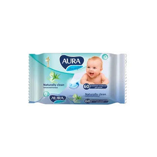 Аура салфетки влажные Ультра Комфорт для детей Алоэ+витамин Е 60 шт