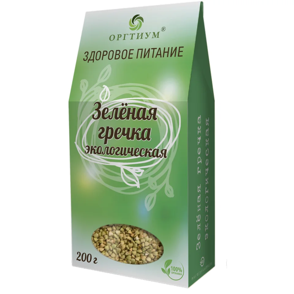 Гречка зеленая экологическая 200 гр Оргтиум