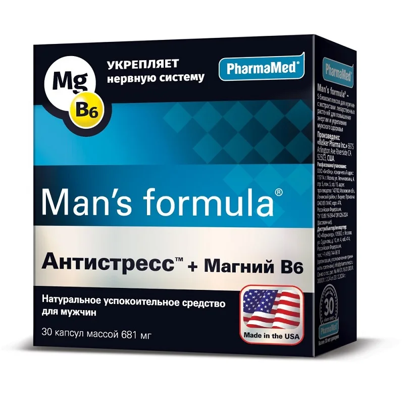 Менс формула Антистресс+Магний B6 30 шт капсулы