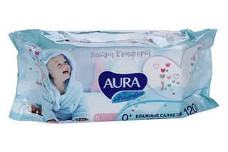 Салфетки Аура влажн дет Ультра комфорт 120 шт