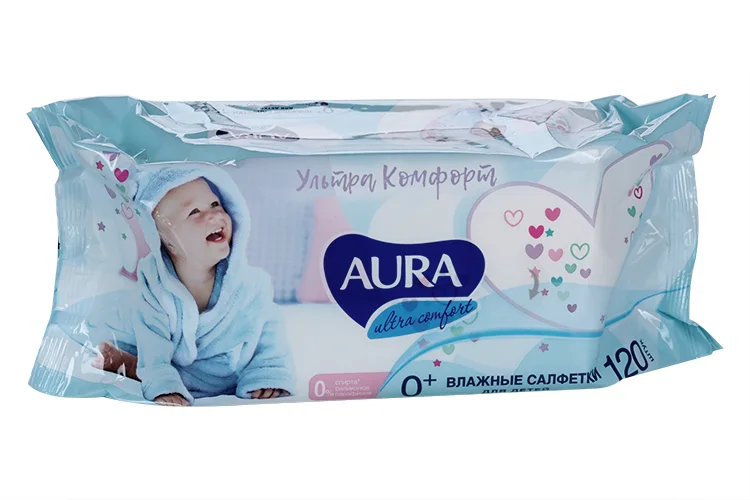 Салфетки Аура влажн дет Ультра комфорт 120 шт