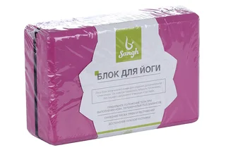 Блок Sangh для йоги 23×15×8 см 120 гр цвета микс