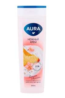 Крем-гель для душа Aura Персик / аргана 390 мл