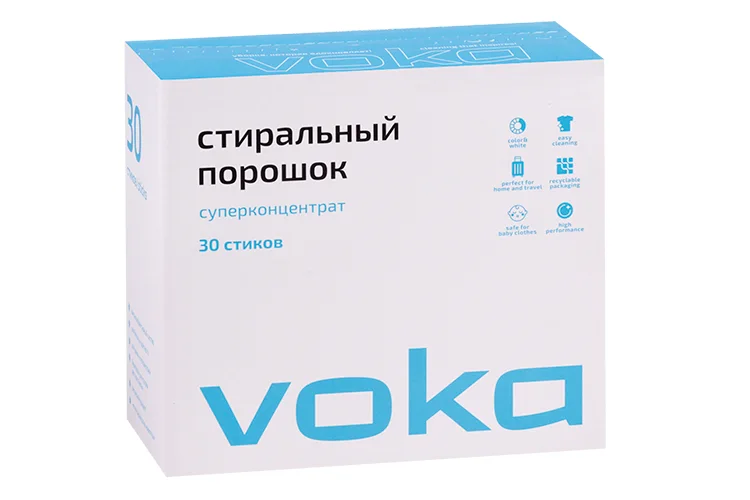 Порошок стиральный Voka суперконцентрат в стиках 30 шт