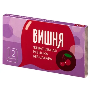 Pl Резинка Жевательная без Сахара Дикая Вишня 12 шт