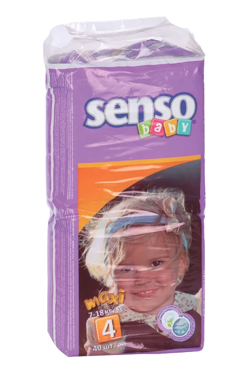 Подгузники Senso baby Maxi крем-бальз (7-18 кг) 40 шт