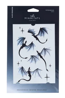Тату переводные Miamitats Black dragons (middle) (1251)