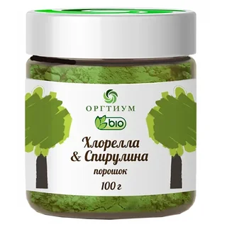 Пищевая продукция Хлорелла Спирулина порошок, 100 г, Оргтиум