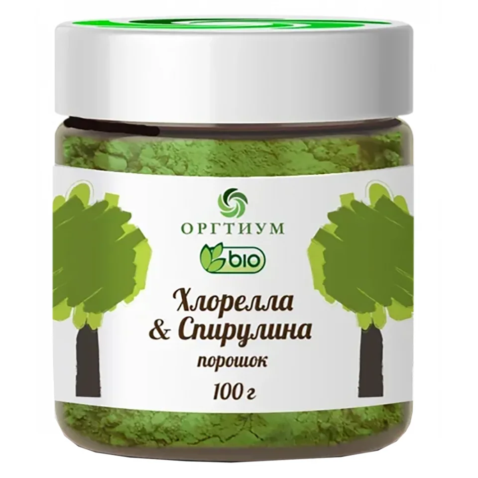 Пищевая продукция Хлорелла Спирулина порошок, 100 г, Оргтиум