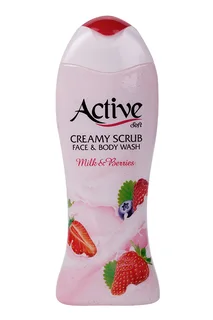 Гель-скраб для душа Active кремовый Клубника со сливками, 400 мл, (6262825806340)