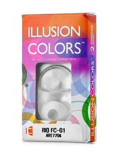 Линзы Illusion colors Rio FC 01 контактные белое бельмо 3 месяца -0,00/14,0/8,6/2 шт