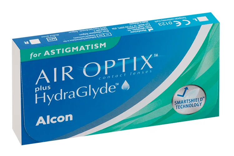 Линзы Air Optix plus hydraglyde for astigmatism контакт мягкие цилиндр -1,75/ось180 (диоп - 6,00) 3 шт