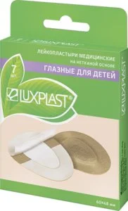 Люкспласт пластырь глазной для детей неткан. тел. 60×48 мм 7 шт