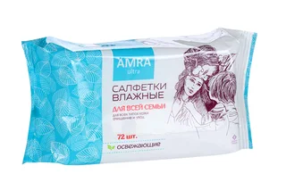 Салфетки Amra влаж освеж для всей семьи 72 шт