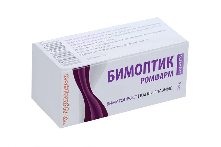 Бимоптик Ромфарм капли 0.3 мг / мл 3 мл