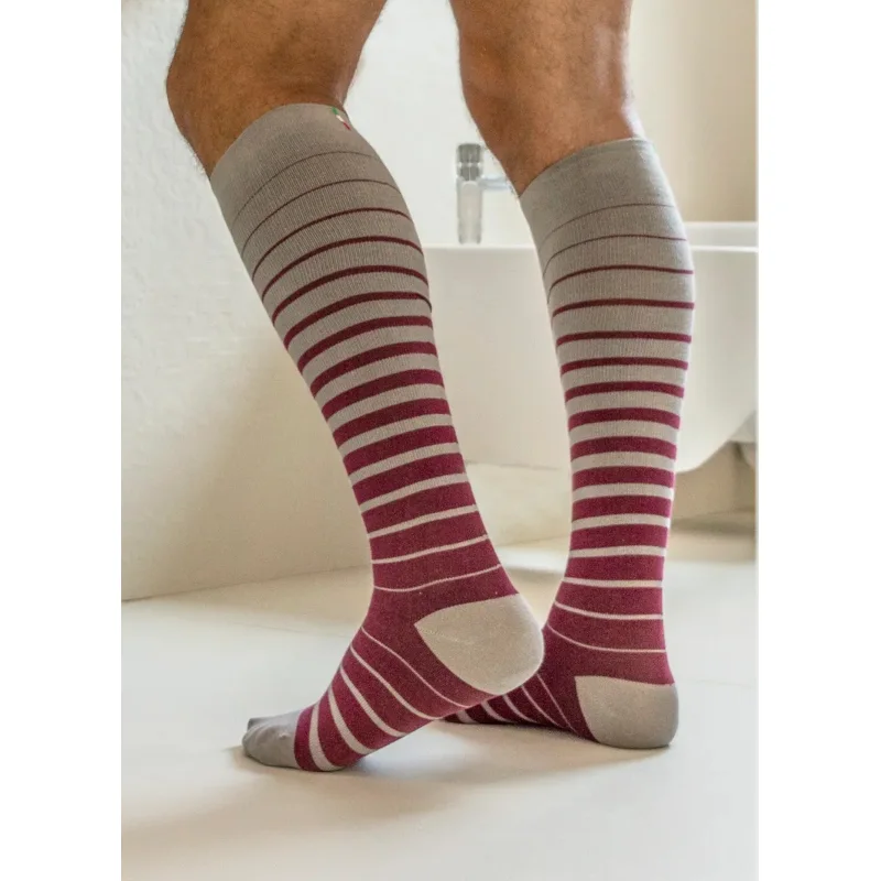 Релаксан Гольфы Компрессионные Cottonsocks 1 Класс Компрес. унисекс Бордо-Полоска Р.5