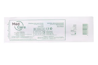 Шприц MedCare 3-комп однораз стерил с иглой 0,63×32 мм (23Gх1 1/4") 3 мл