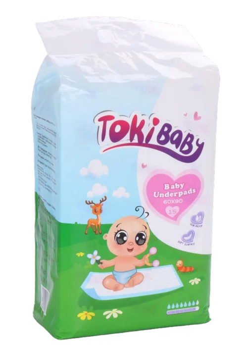 Пеленки TokiBaby впитывающие 60×90 см 15 шт