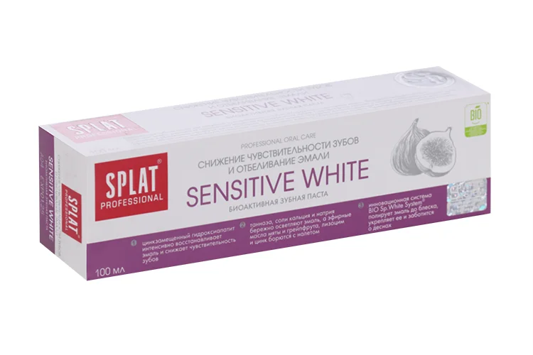 Зубная паста Splat Sensitive white снижение чувствительности и отбеливание эмали 100 мл
