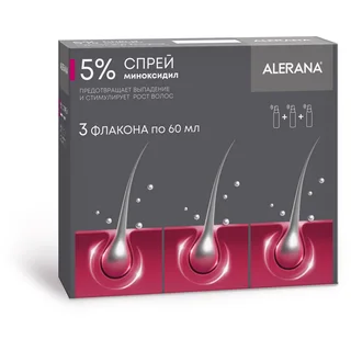 Алерана 5% 60 мл 3 шт спрей для наружного применения набор