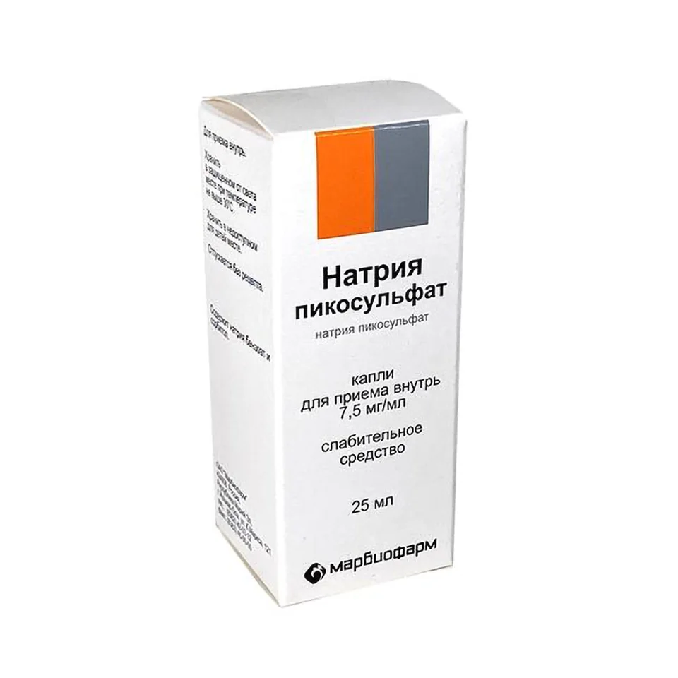 Натрия пикосульфат капли 7.5 мг 25 мл
