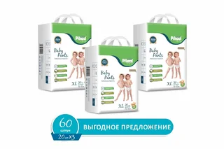 Подгузники-трусики детские Пикул Премиум XL (15-25 кг) 60 шт (20×3)