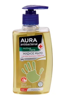Мыло жид Aura Antibacterial с антибактериальным эффектом ромашка 300 мл