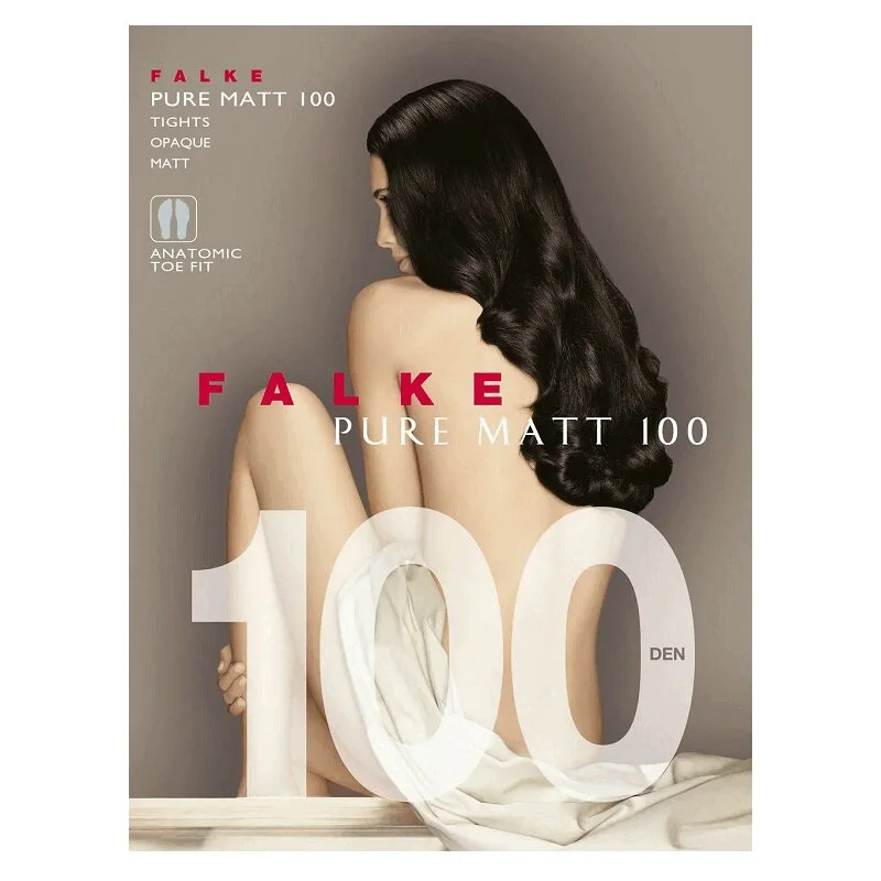 Фальке Пюр Мэт Колготки 100Den раствор 4 Черный