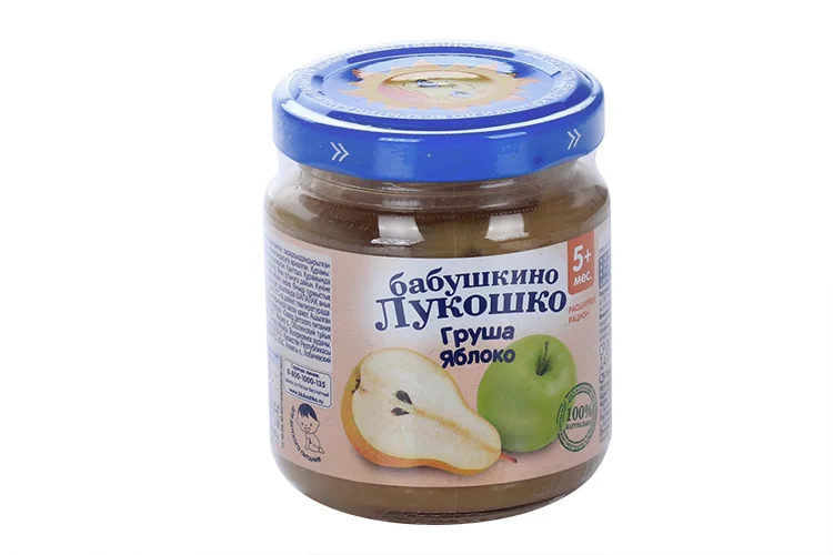 Пюре Бабушкино Лукошко из груш и яблок 100 гр