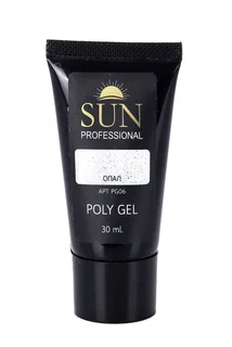 Полигель SUN Professional для наращивания дизайна и укрепления ногтей PG06 опал 30 мл