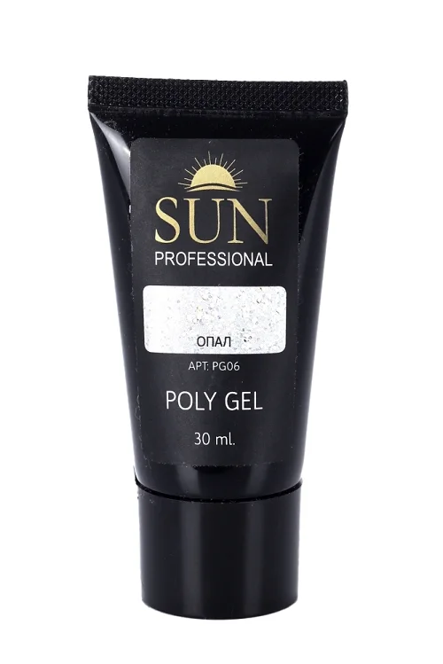 Полигель SUN Professional для наращивания дизайна и укрепления ногтей PG06 опал 30 мл