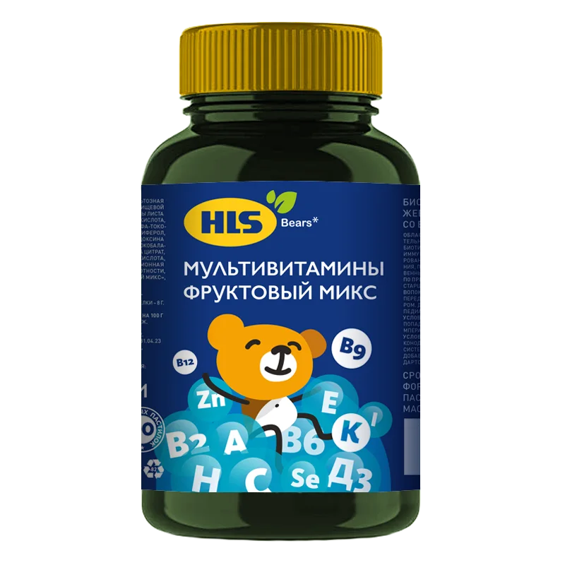 Хлс Мишки Мультивитамины Пастилки жевательные 90 шт Фруктовый Микс