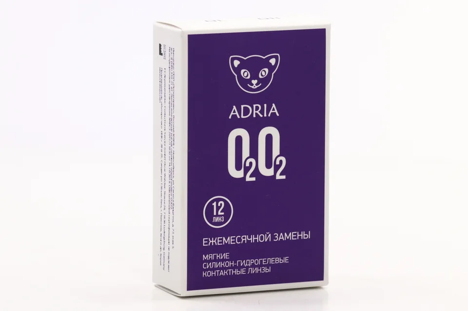 Контактные линзы Adria O2O2 мягкие / силикон-гидрогелевые / ежемесячные -4,00/14,2/8,6 12 шт