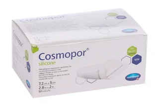 Повязка Cosmopor silicone с контактным слоем из силикона пластырный тип 7,2×5 см 50 шт