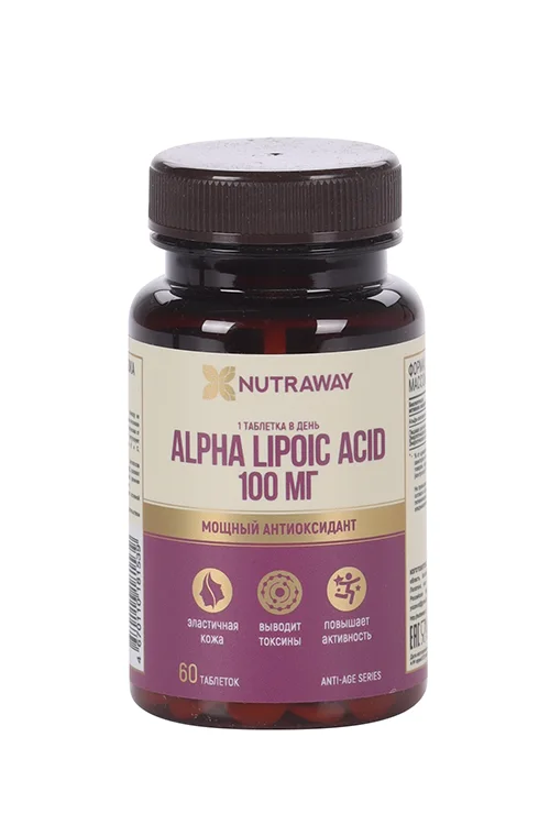 Альфа-липоевая кислота антиоксидант Nutraway anti-age 100 мг 60 шт таблетки БАД
