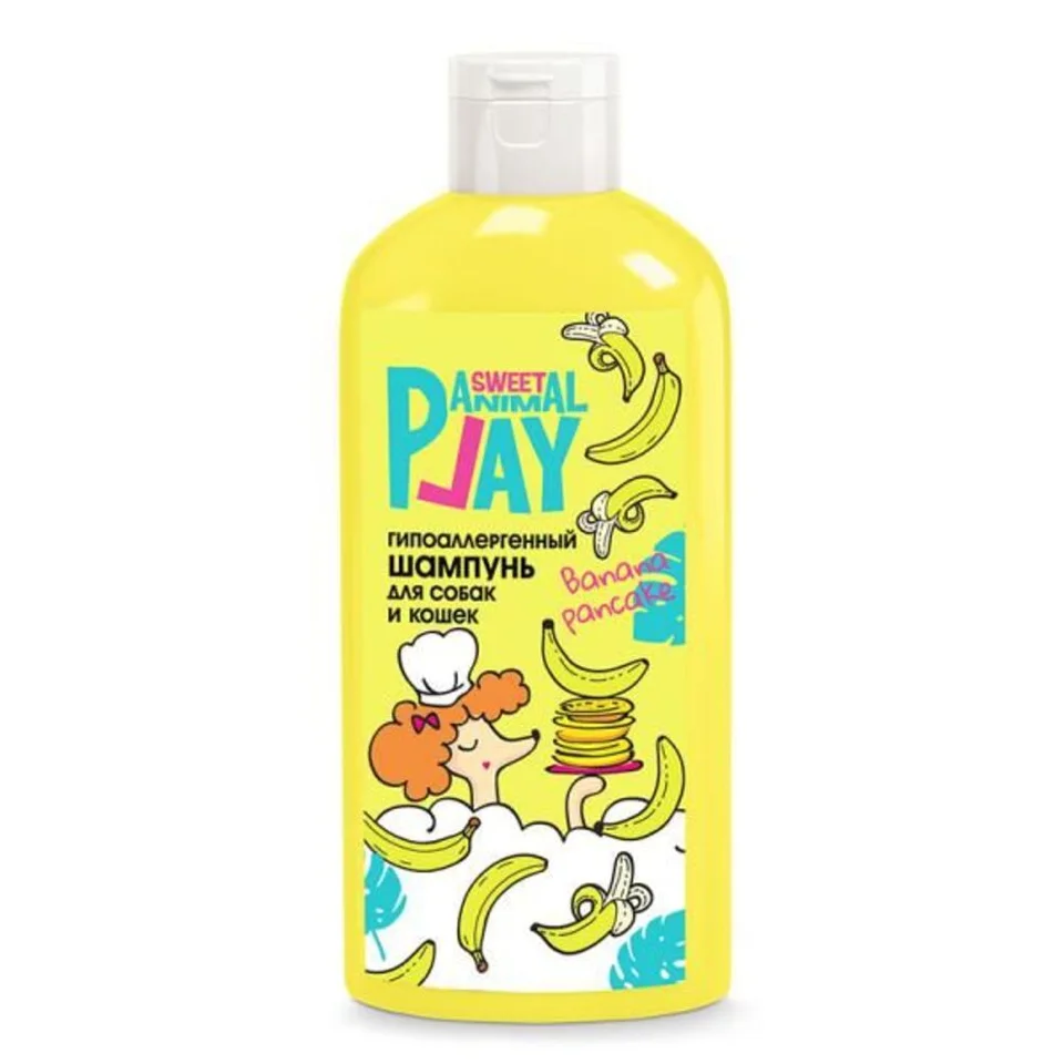 Animal Play Sweet Гипоаллергенный шампунь банановый панкейк для собак и кошек флакон 300 мл