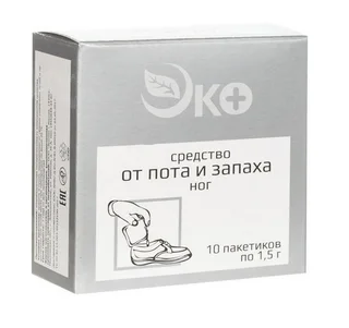 Средство от пота и запаха для ног, 1,5 г, 10 шт