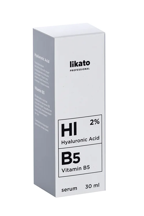 Сыворотка Likato Professional для лица с гиалуроновой кислотой / витамином В5 30 мл