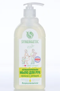 Мыло жидкое Synergetic для рук и тела мелисса и ромашка антибактериальное 500 мл