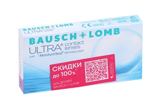 Линзы Bausch+Lomb Ultra контактные мягкие R 8,5 (диоптрия -4,00) 6 шт