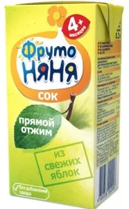 ФрутоНяня Сок Яблоко прямого отжима неосветленный 200 мл для детей раннего возр.