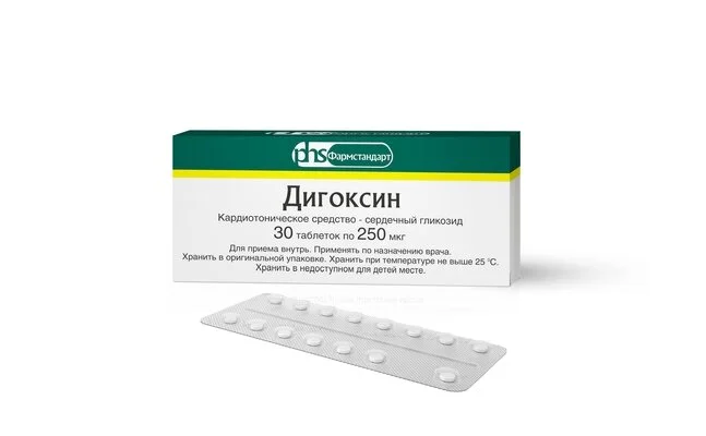 Дигоксин таблетки 0.25 мг 30 шт