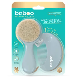 Щётка (натуральн) для волос с расческой Baboo 0 мес+