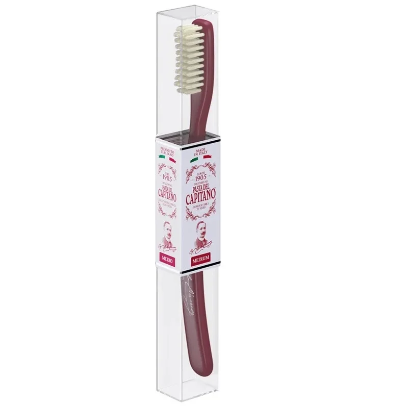 Паста Дель Капитано 1905 Щетка Зубная Винтажная 1960 Средней Жесткости Красный